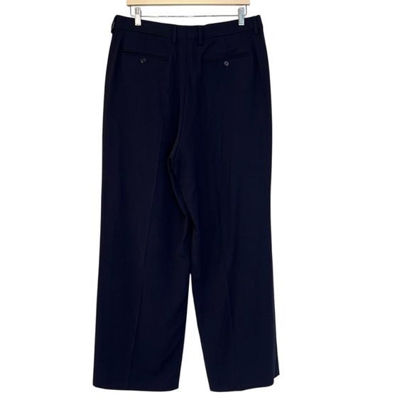 Ami Pleated Front Virgin Wool Trousers Navy Blue Size 42 NWT Contemporary Modern - Picture 6 of 7